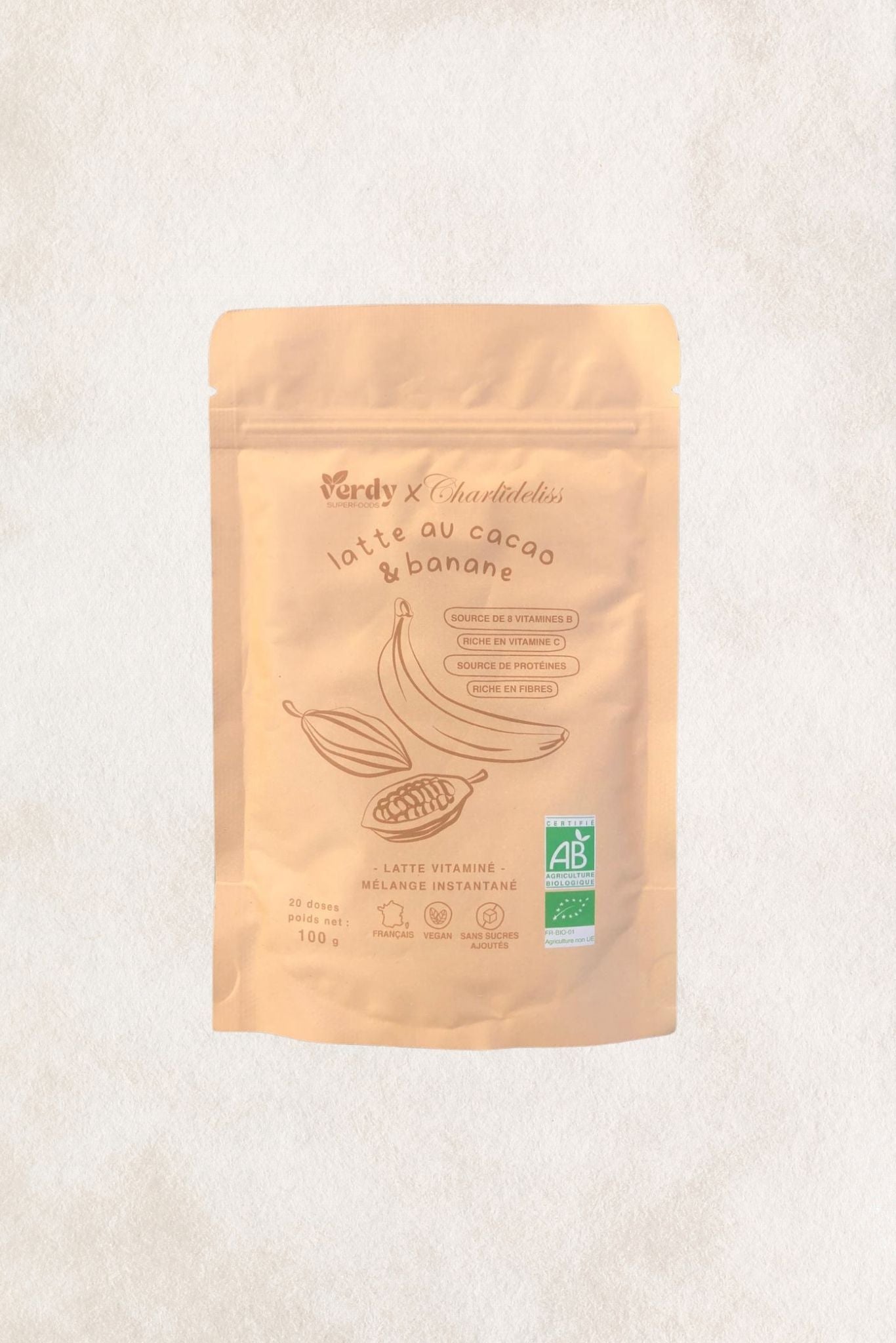 latte vitaminé au cacao & banane - Verdy Superfoods