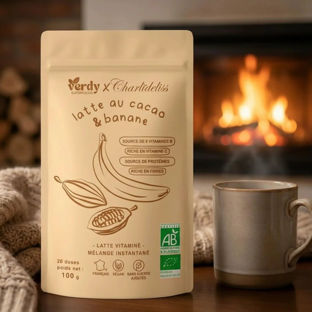 latte vitaminé au cacao & banane - Verdy Superfoods