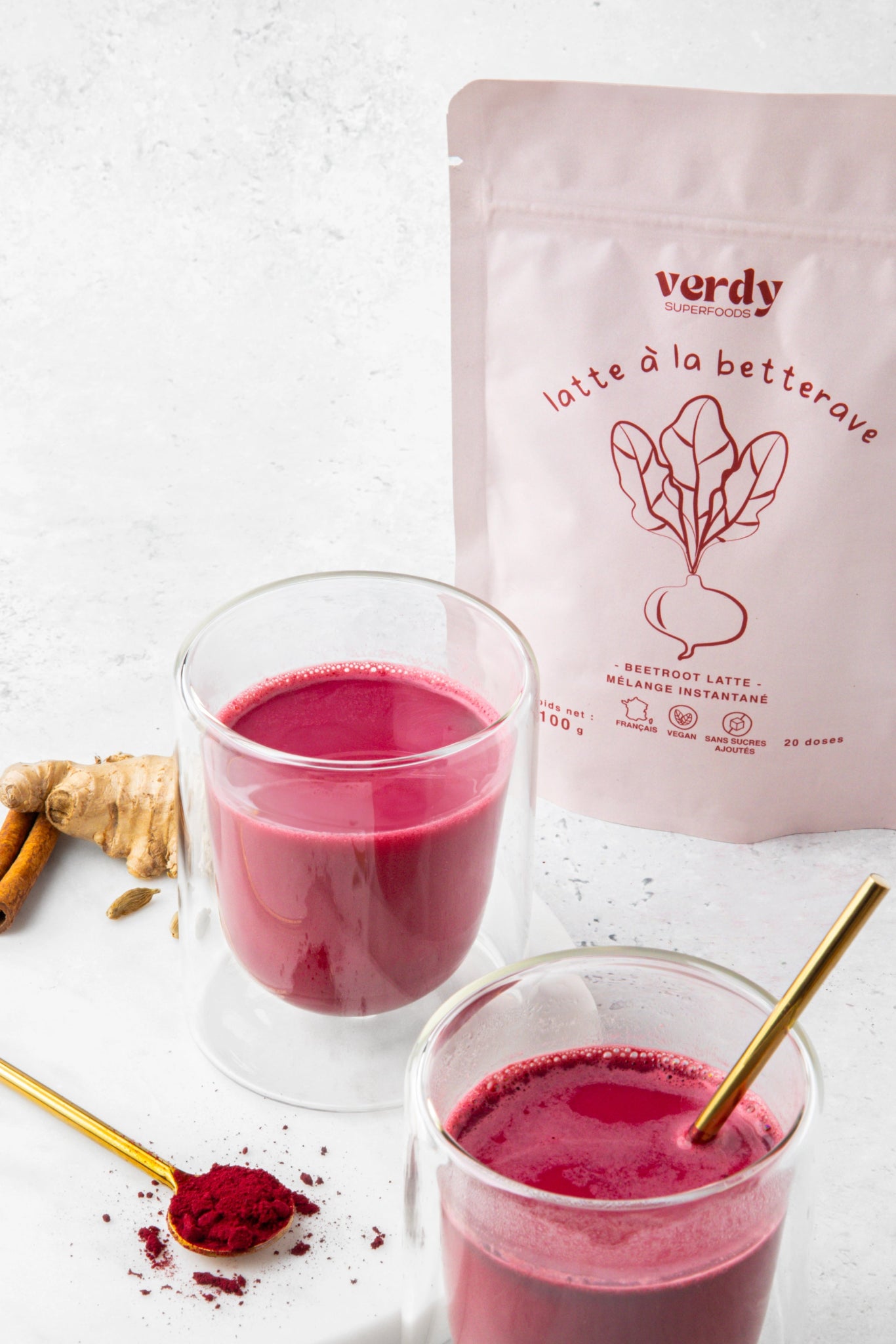 latte à la betterave x beetroot latte - Verdy Superfoods
