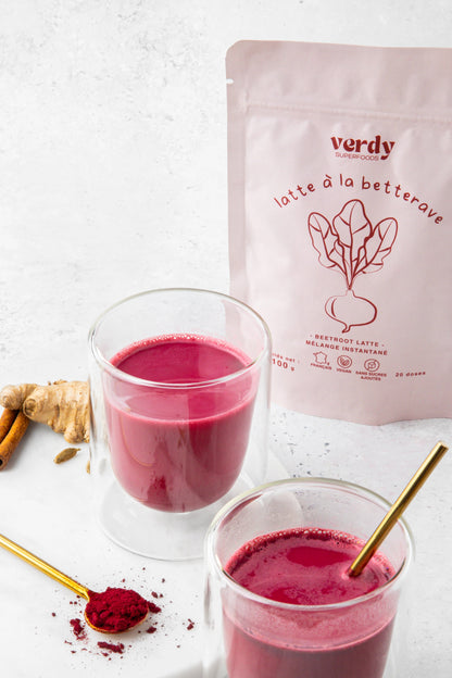 latte à la betterave x beetroot latte - Verdy Superfoods