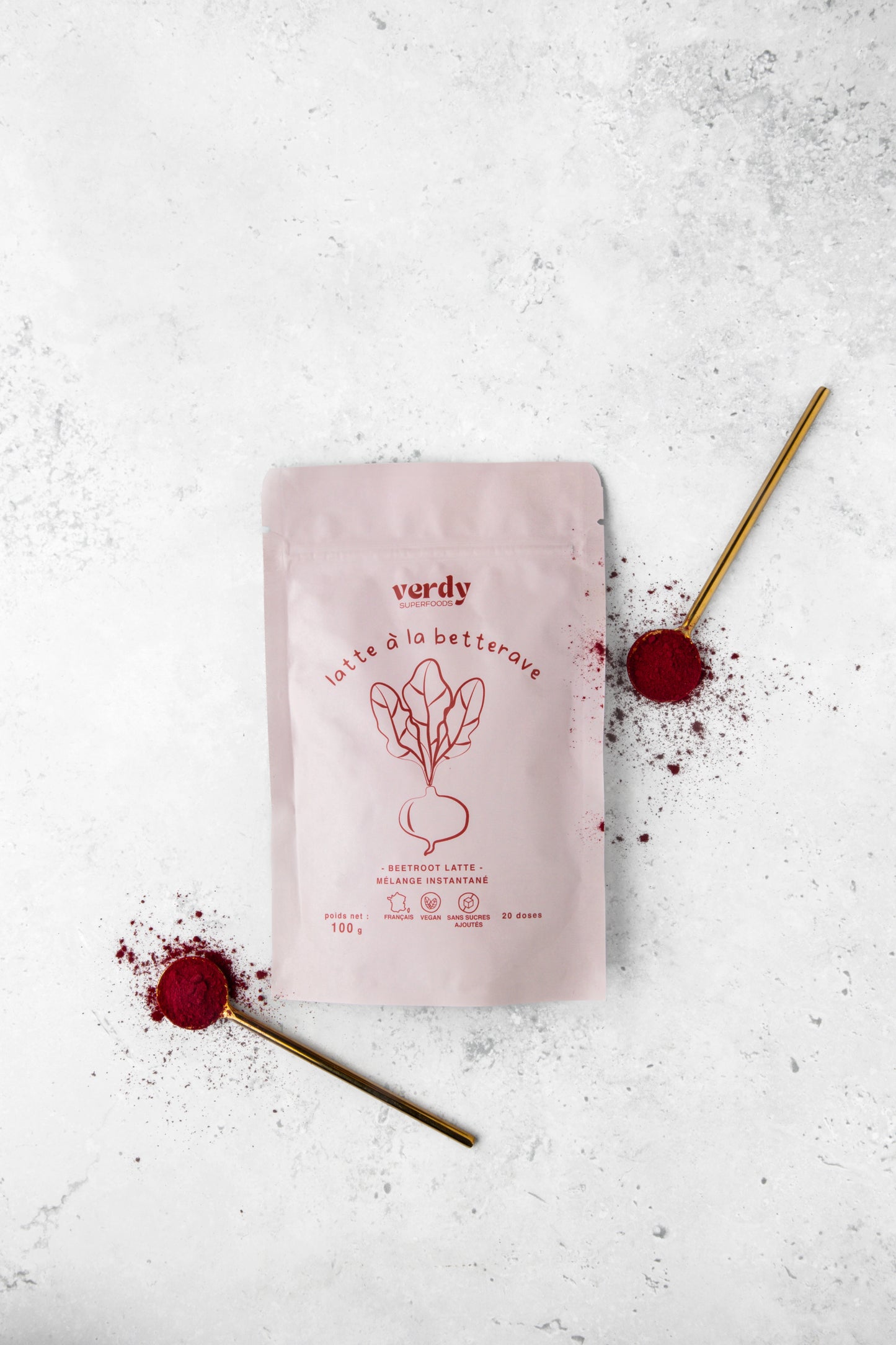 latte betterave rose